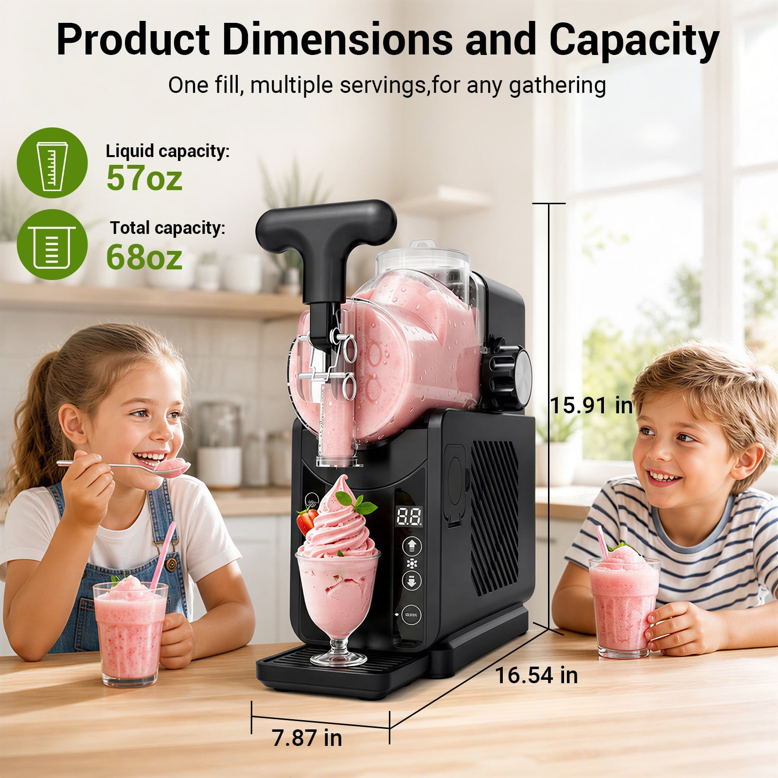 Friwest Slushy Machine with Compressor, No Ice Needed, 5 Preset Slush & Margarita Programs, Self Cleaning